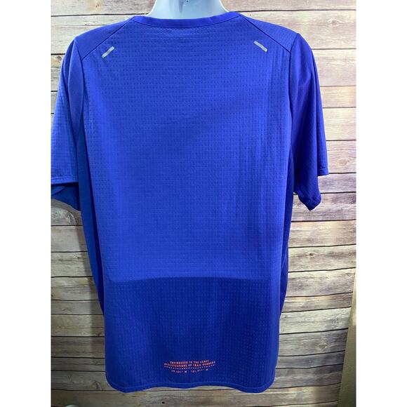Nike Rise 365 Trail Running Shirt Size 2XL Blue DJ0600-430 Lightweight - Picture 2 of 9